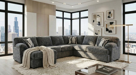 ELMPINE Gray 133" x 87" Oversized Sectional