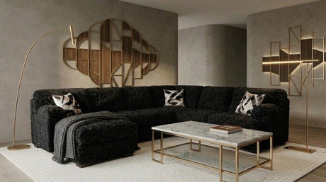 ELMPINE Black 133" x 87" Oversized Sectional