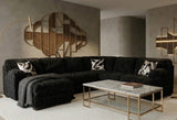 ELMPINE Black 133" x 87" Oversized Sectional