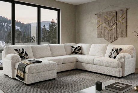 ELMPINE Cream 133" x 87" Oversized Sectional