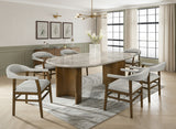 ELOIZE Real Marble 7 Piece Dining Set
