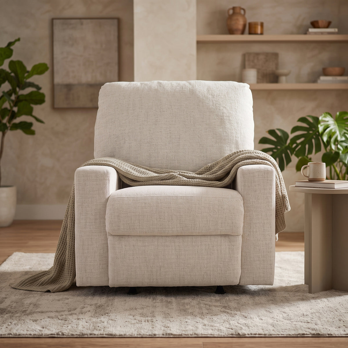 ELOWEN Beige 35" Wide x 38" Height Rocker Recliner