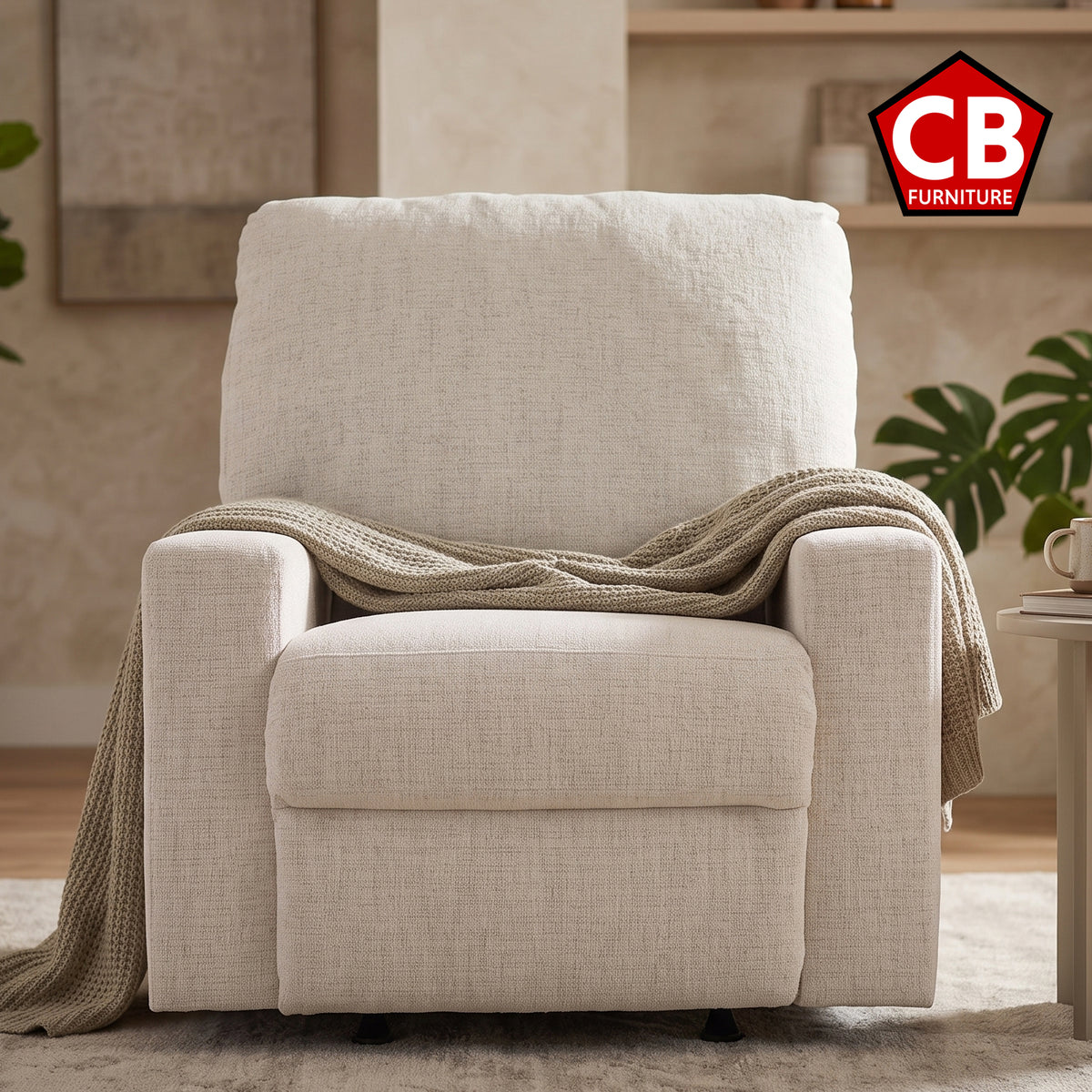 ELOWEN Beige 35" Wide x 38" Height Rocker Recliner