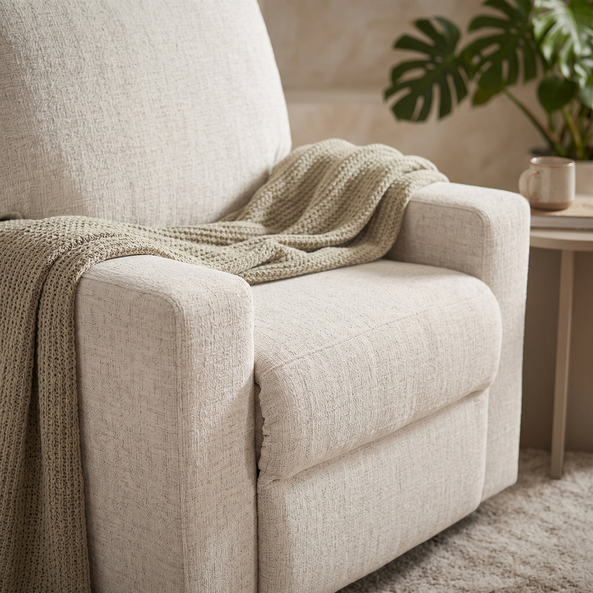 ELOWEN Beige 35" Wide x 38" Height Rocker Recliner