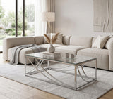ELSEE Chrome 47" Width x 24" Depth Coffee Table