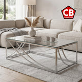 ELSEE Chrome 47" Width x 24" Depth Coffee Table