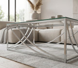 ELSEE Chrome 47" Width x 24" Depth Coffee Table