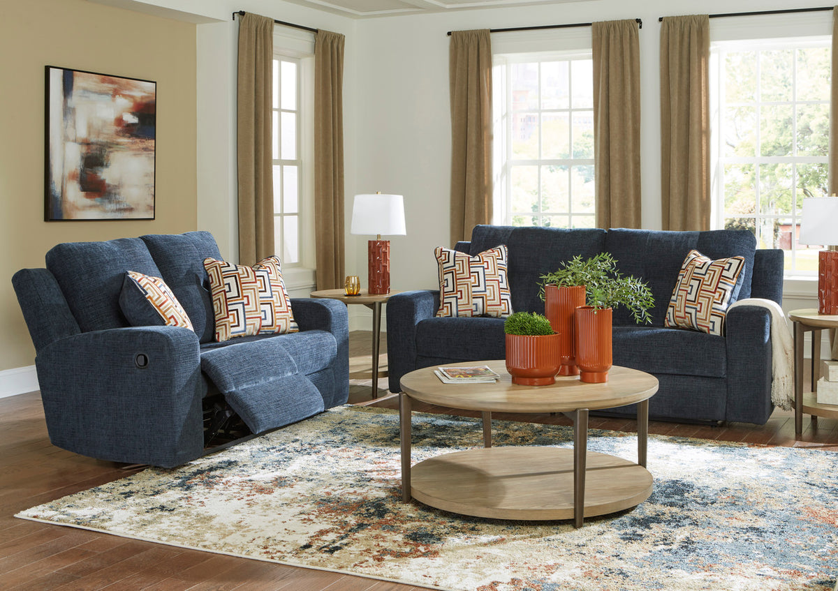EMBASSY Ink Blue Reclining Sofa & Loveseat