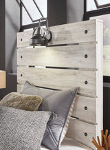 EMEK White 61" Height Youth Bed with LED Light Sconces