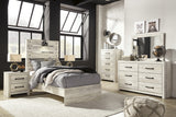 EMEK White 61" Height Youth Bed with LED Light Sconces