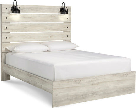 EMEK White 61" Height Bed with LED Light Sconces