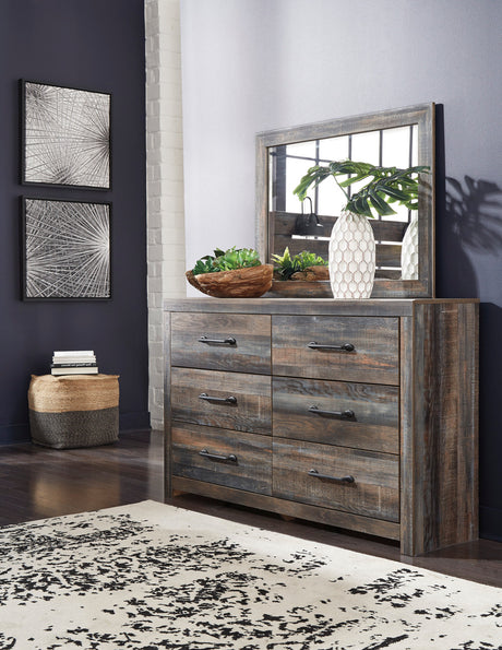 EMEK Brown 59" x 67" Height Dresser & Mirror
