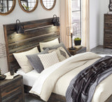 EMEK Brown 61" Height Bed with LED Light Sconces