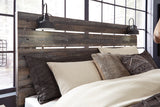 EMEK Brown 61" Height Youth Bed with LED Light Sconces