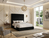 EMELIE Black Corduroy 72" Tall Platform Bed