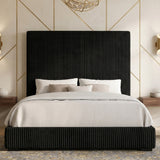 EMELIE Black Corduroy 72" Tall Platform Bed