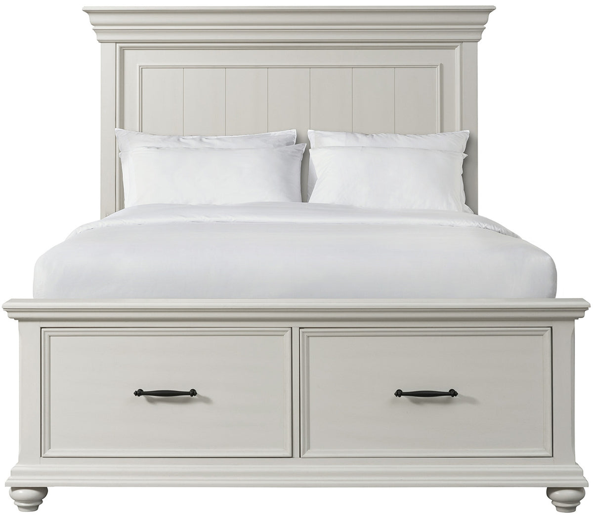 EMERSEN White 64" Height Platform Bed with Oversized Drawers