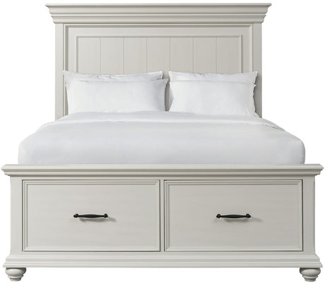EMERSEN White 64" Height Platform Bed with Oversized Drawers