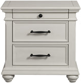 EMERSEN White 28" x 28" Nightstand with Jewelry Drawer