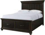 EMERSEN Antique Black 64" Height Platform Bed
