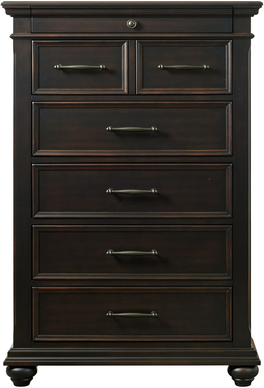 EMERSEN Antique Black 36" x 54" Chest with Jewelry Drawer