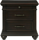 EMERSEN Antique Black 28" x 28" Nightstand with Jewelry Drawer