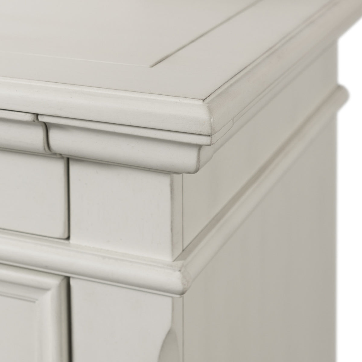 EMERSEN White 62" x 80" Height Dresser & Mirror with Jewelry Drawers