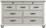 EMERSEN White 62" x 38" Height Dresser with Jewelry Drawers