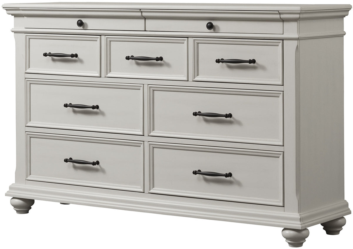 EMERSEN White 62" x 38" Height Dresser with Jewelry Drawers