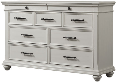 EMERSEN White 62" x 38" Height Dresser with Jewelry Drawers