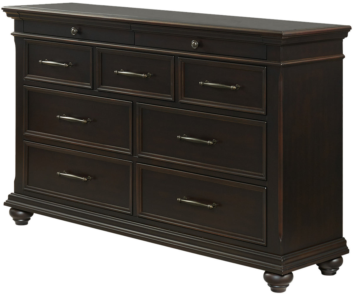 EMERSEN Antique Black 62" x 38" Height Dresser with Jewelry Drawers