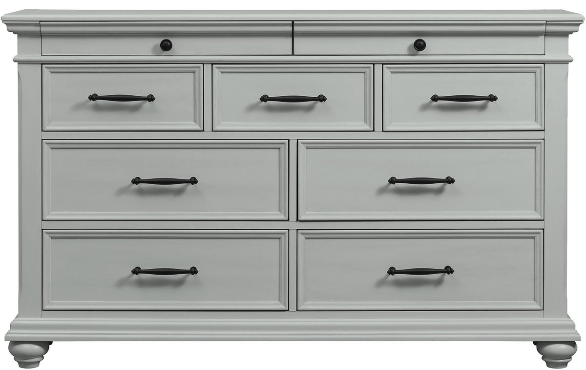 EMERSEN Gray 62" x 38" Height Dresser with Jewelry Drawers