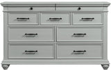 EMERSEN Gray 62" x 38" Height Dresser with Jewelry Drawers