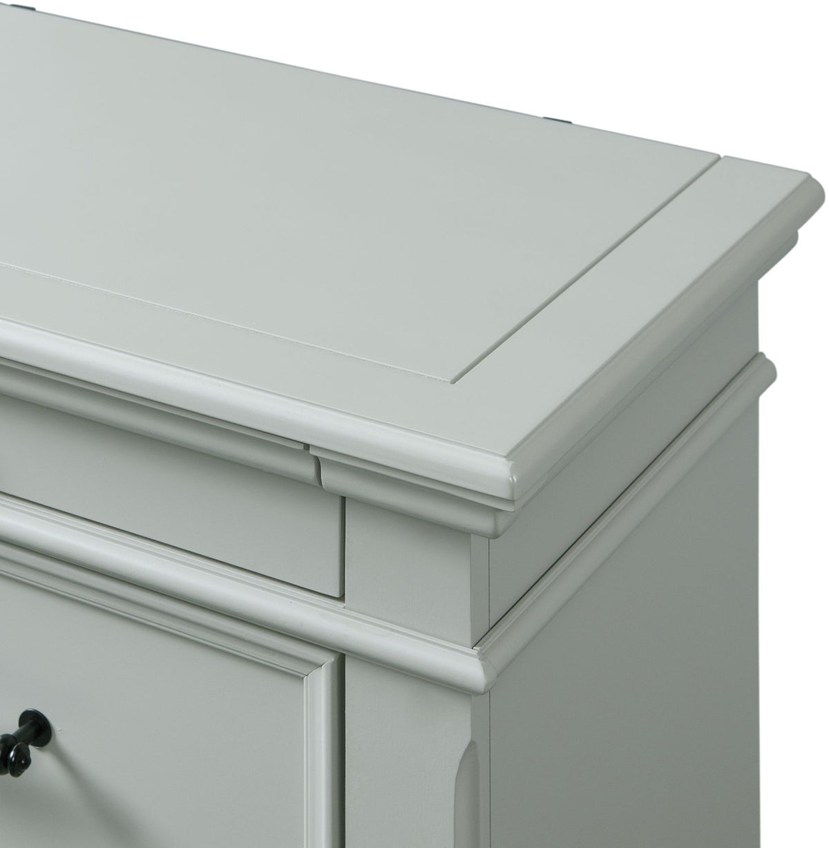 EMERSEN Gray 28" x 28" Nightstand with Jewelry Drawer