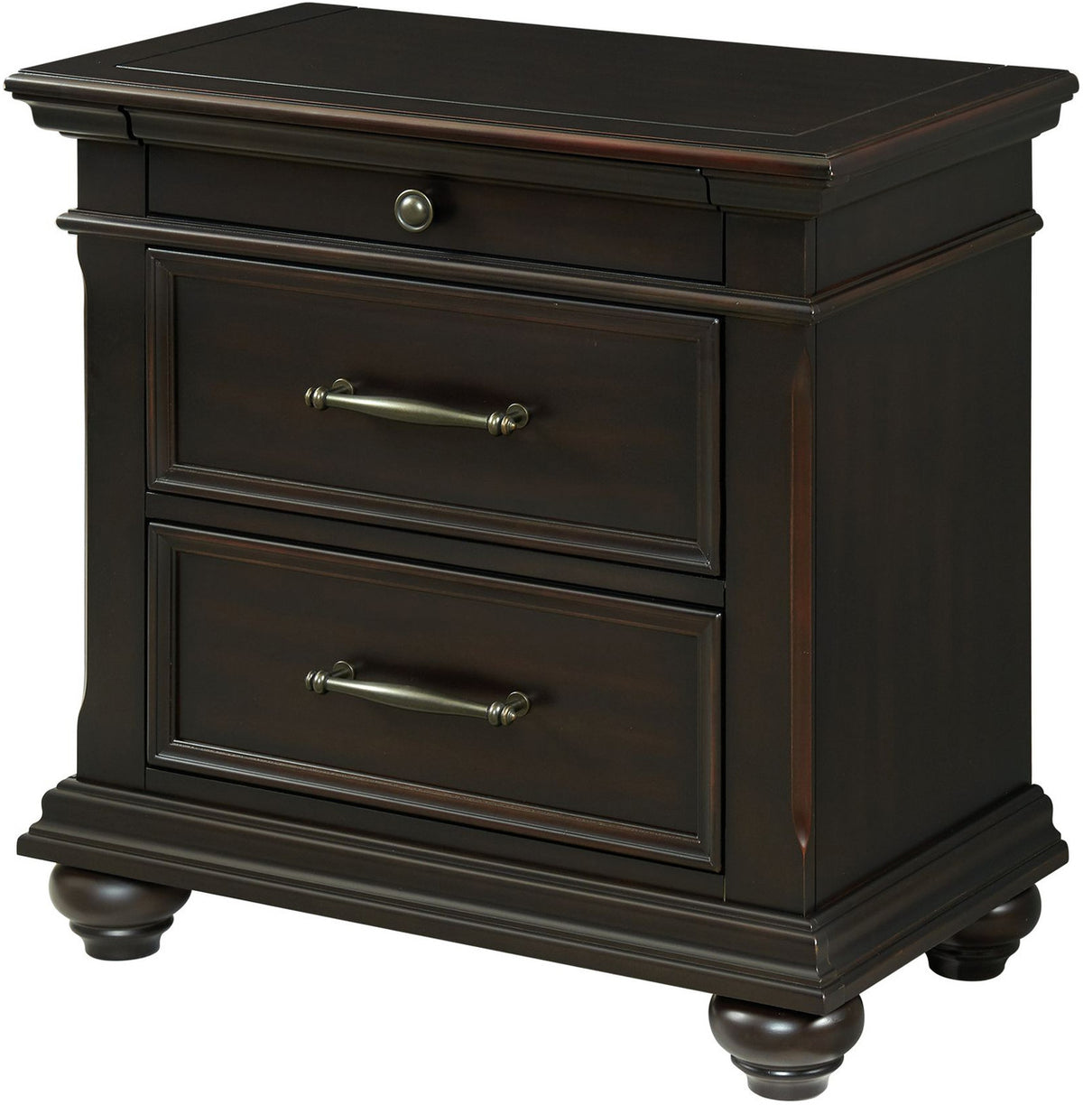 EMERSEN Antique Black 28" x 28" Nightstand with Jewelry Drawer