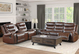 EMPEROR Brown Suede Reclining Sofa & Loveseat