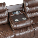 EMPEROR Brown Suede Reclining Sofa & Loveseat