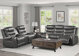 EMPEROR Gray Suede Reclining Sofa & Loveseat
