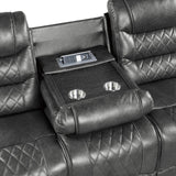 EMPEROR Gray Suede Reclining Sofa & Loveseat