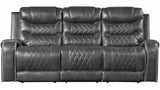 EMPEROR Gray Suede Reclining Sofa & Loveseat