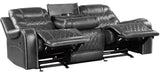 EMPEROR Gray Suede Reclining Sofa & Loveseat