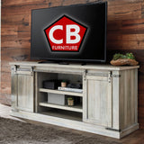 ENCINO Whitewash 70" Wide TV Stand