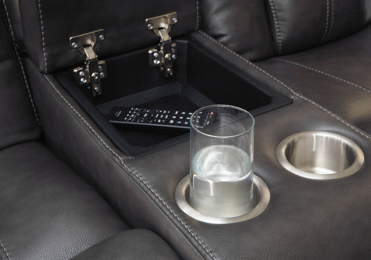 ERIKSON Gray 71" Wide Power Reclining Loveseat