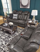 ERIKSON Gray 71" Wide Power Reclining Loveseat