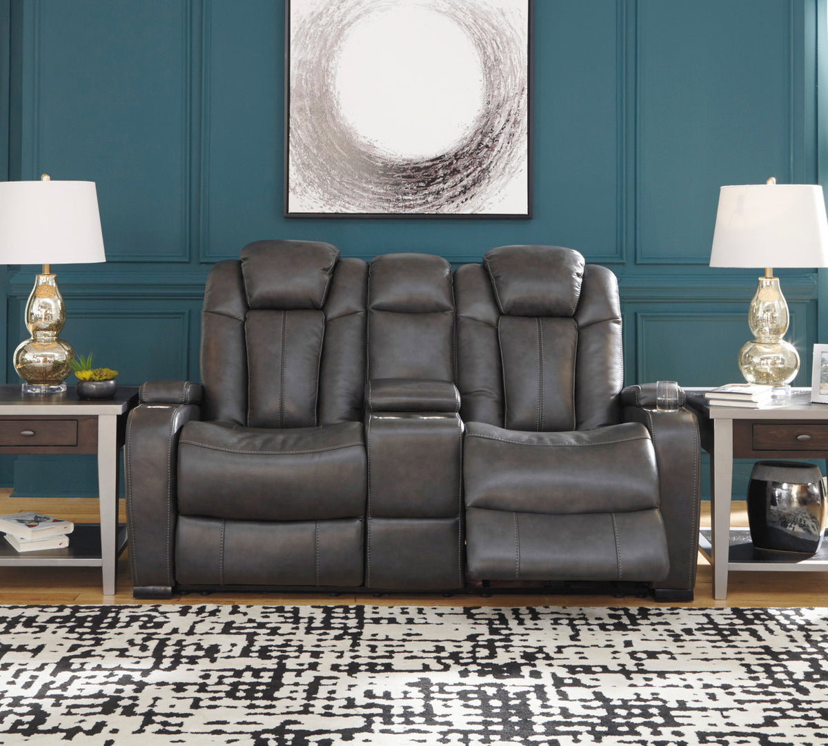 ERIKSON Gray 71" Wide Power Reclining Loveseat