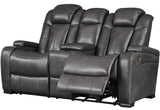 ERIKSON Gray 71" Wide Power Reclining Loveseat