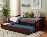 ERLWOOD Cherry Wood 79" Wide x 23" Height Daybed with Trundle