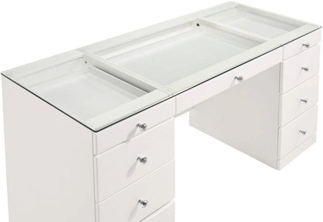ESVETT Glossy White 57" Wide Vanity