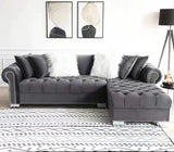 ETERNA Gray Velvet 101" Wide Sectional
