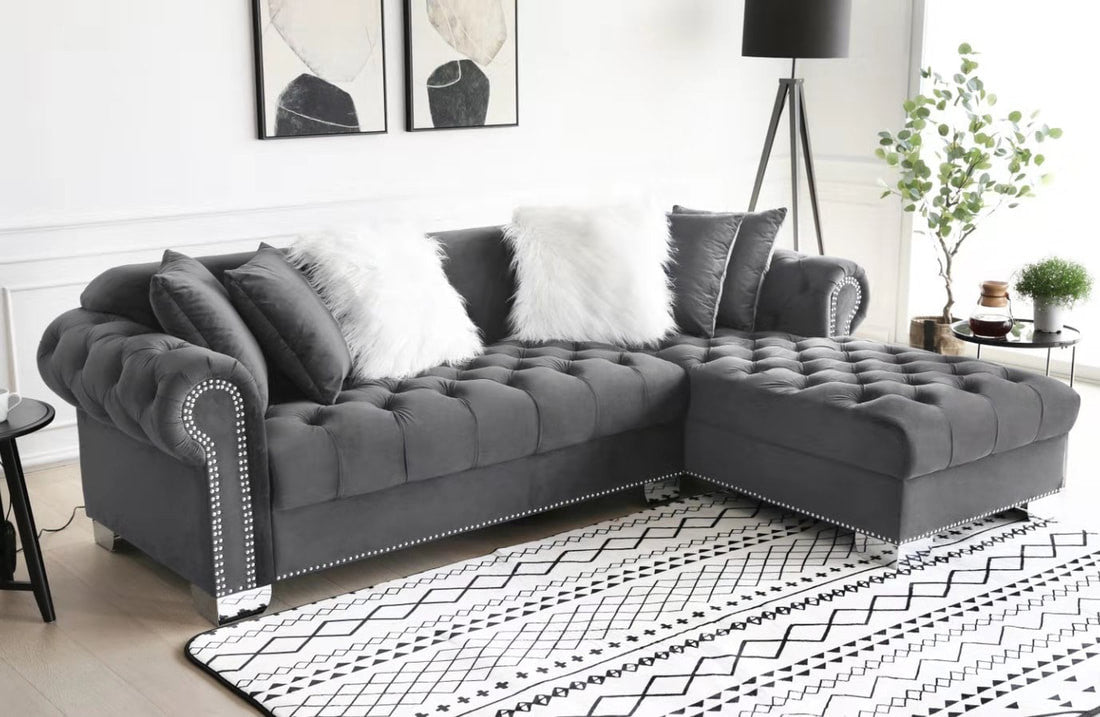 ETERNA Gray Velvet 101" Wide Sectional
